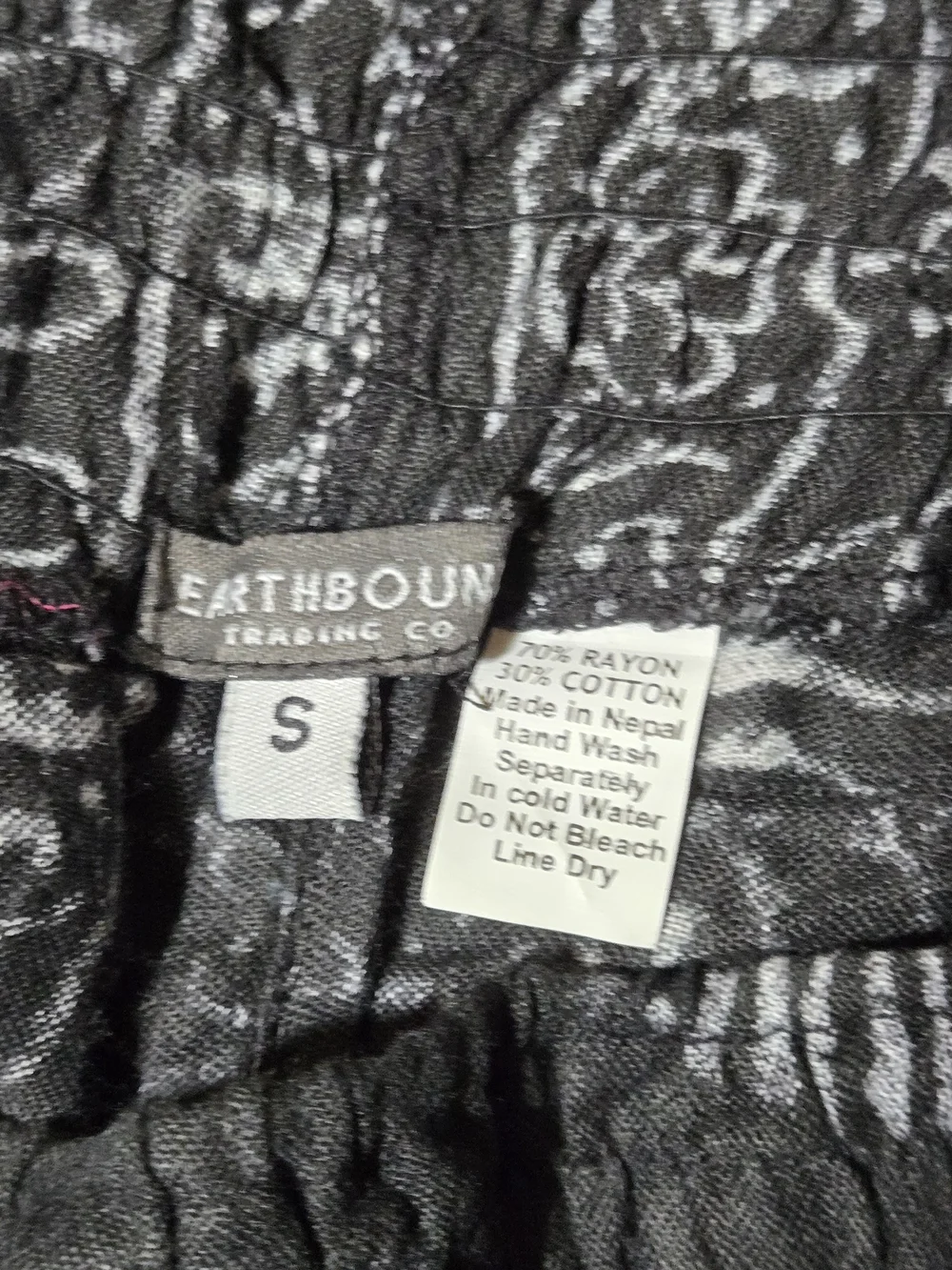 EARTHBOUND Black & White OM Printed Wide Leg Pants - Picture 3 of 3